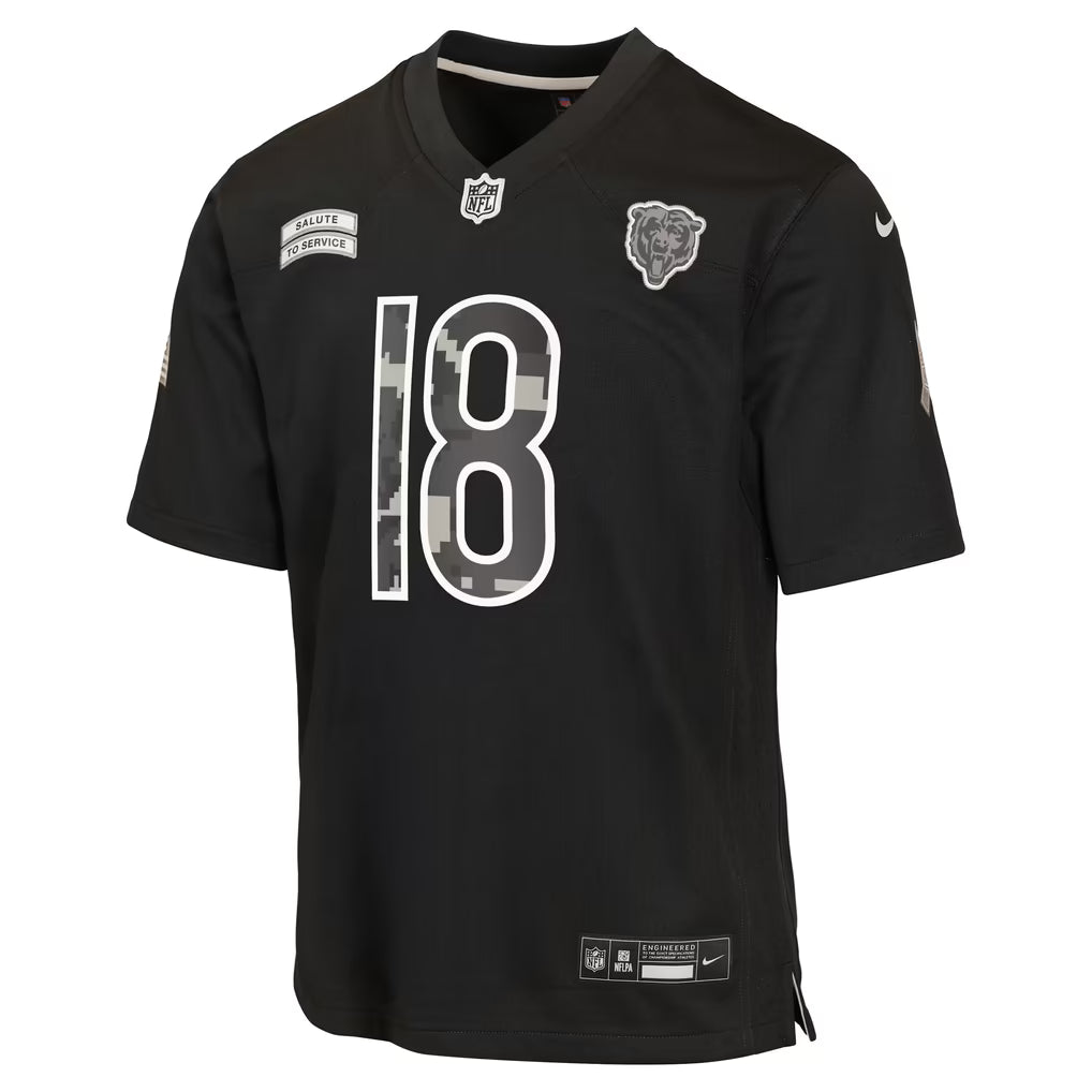 Caleb Williams Chicago Bears Nike Youth 2026 Salute to Service Game Jersey - Black