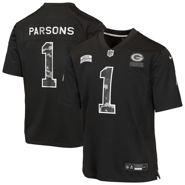 Micah Parsons Green Bay Packers Nike Youth 2026 Salute to Service Game Jersey - Black