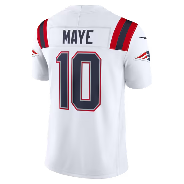 Drake Maye New England Patriots Nike Vapor F.U.S.E. Stitched Limited Jersey - White