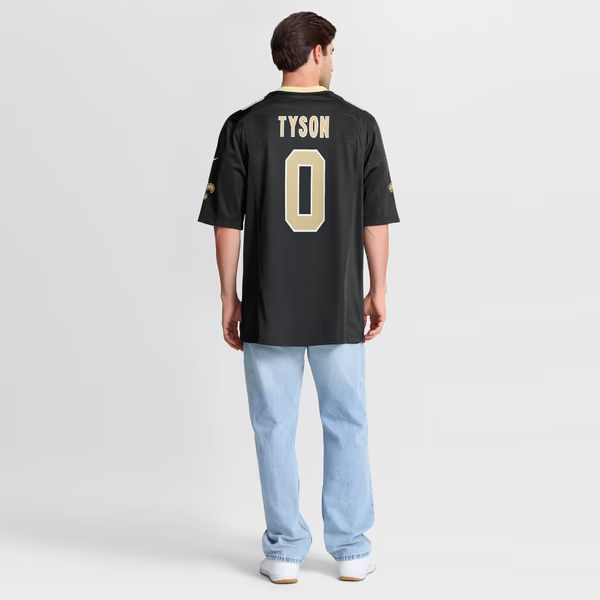 Jordyn Tyson New Orleans Saints Nike 60th Season Patch Game Jersey - Black