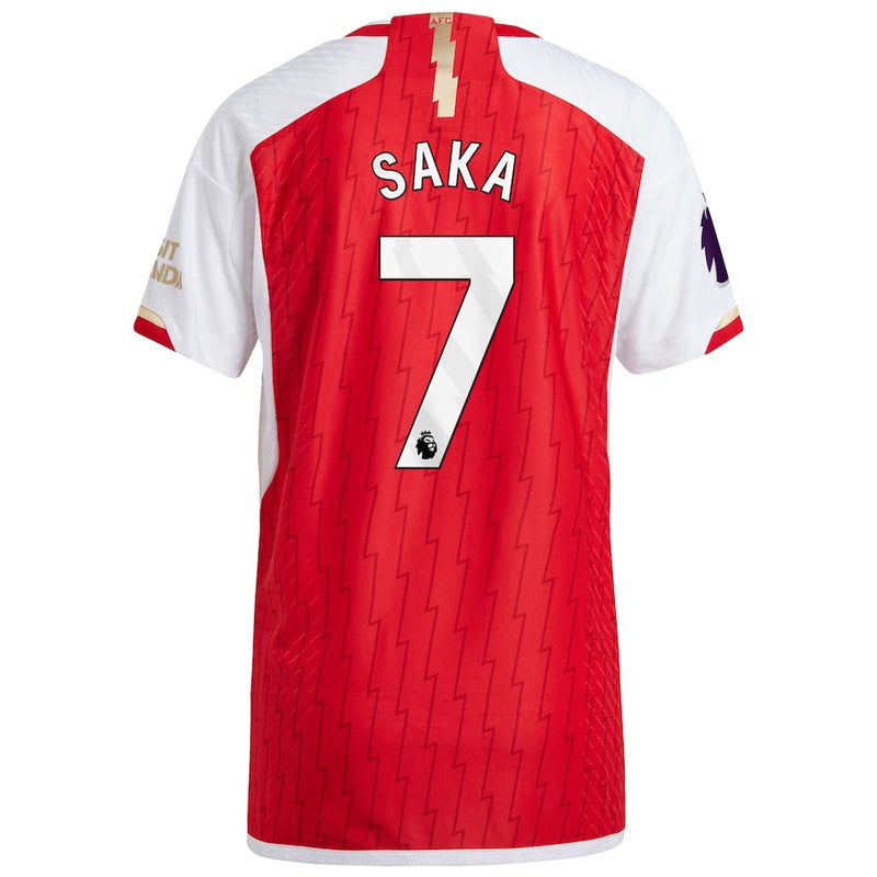 Bukayo Saka Arsenal adidas 2023/24 Home Player Jersey - Red