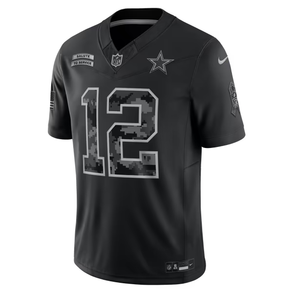 Roger Staubach Dallas Cowboys Nike 2026 Salute to Service Retired Player Stitched Limited Jersey - Black