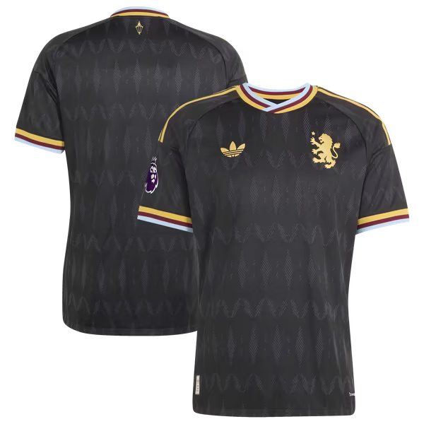 Aston Villa adidas 2026/27 Away On-Field Authentic Patch Jersey - Black