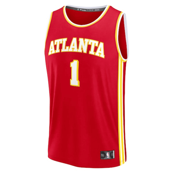 Fanatics Men's Atlanta Hawks Jalen Johnson Red Icon Edition Fast Break Replica Jersey
