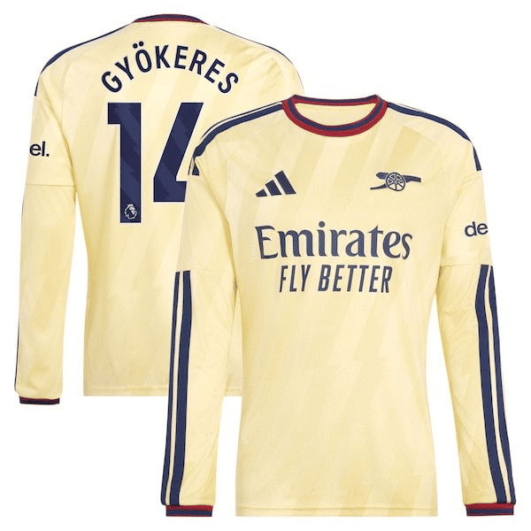 Viktor Gyökeres Arsenal adidas 2026/27 Third Replica Long Sleeve Jersey - Yellow
