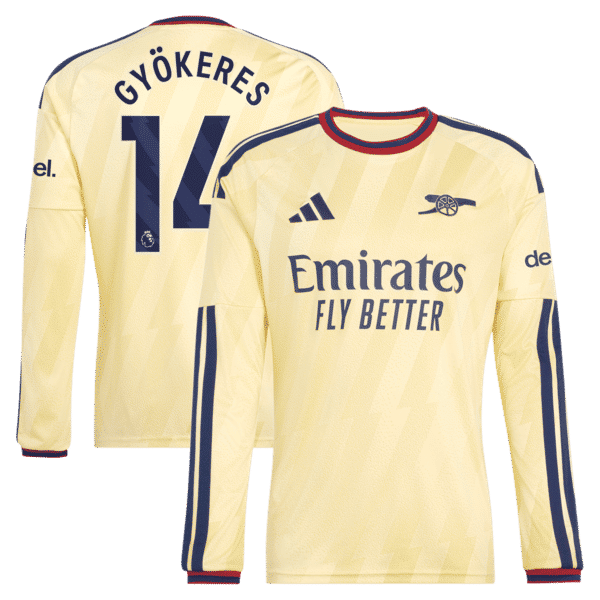 Viktor Gyökeres Arsenal adidas 2026/27 Third Replica Long Sleeve Jersey - Yellow