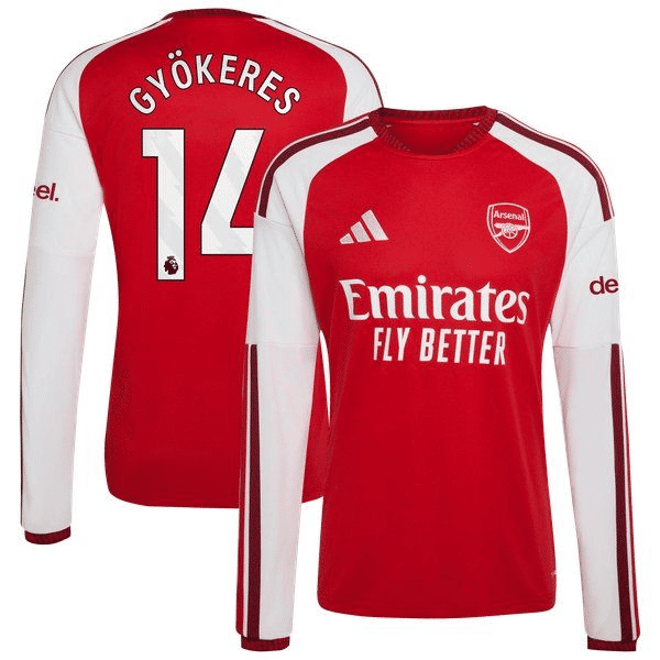 Viktor Gyökeres Arsenal adidas 2026/27 Home Replica Long Sleeve Jersey - Red