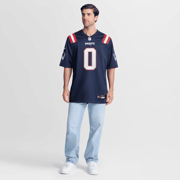 Nike Christian Gonzalez New England Patriots Game Jersey Navy