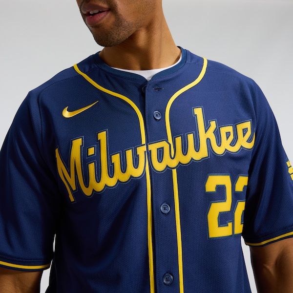 Nike Christian Yelich Milwaukee Brewers Alternate Limited Jersey Navy