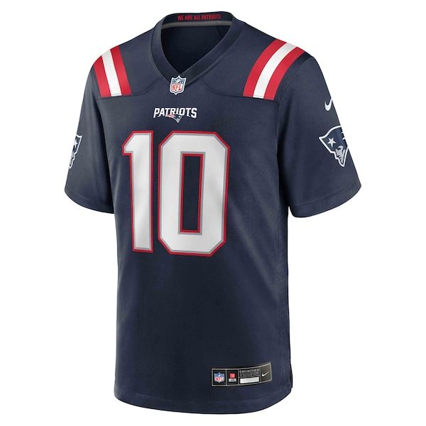 Nike Drake Maye New England Patriots Game Jersey Navy