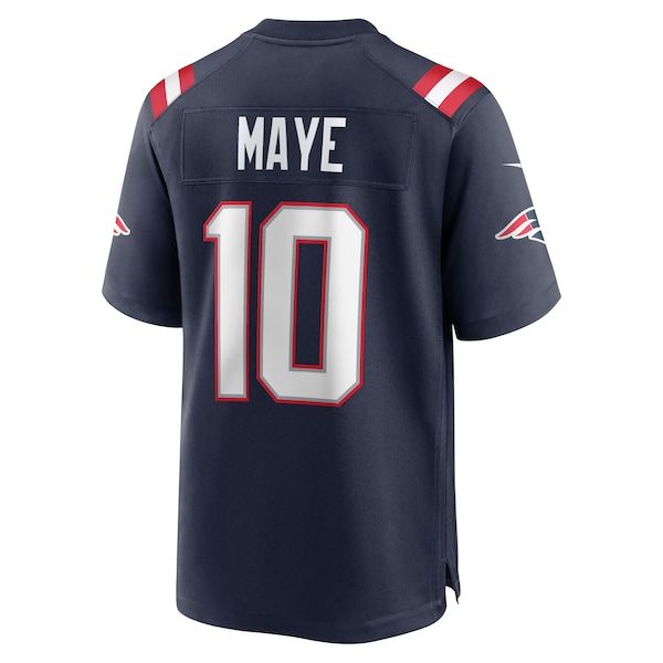 Nike Drake Maye New England Patriots Game Jersey Navy