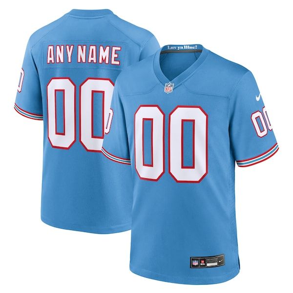 Nike Tennessee Titans Oilers Throwback Custom Game Jersey Light Blue