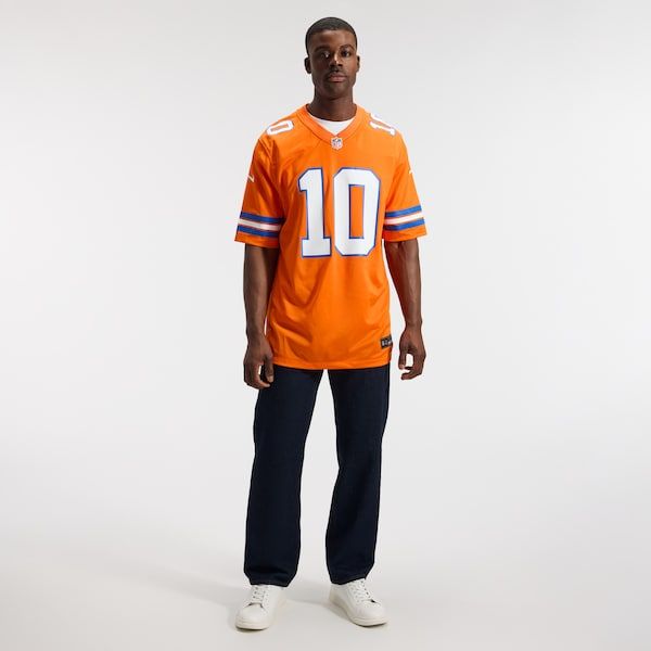 Nike Bo Nix Denver Broncos Mile High Collection 1977 Throwback Game Jersey Orange