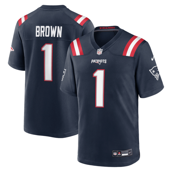 Nike A.J. Brown New England Patriots Game Jersey Navy