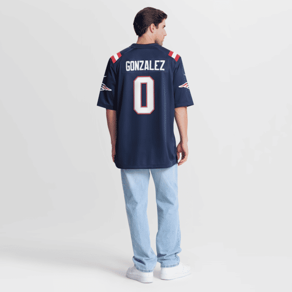 Nike Christian Gonzalez New England Patriots Game Jersey Navy