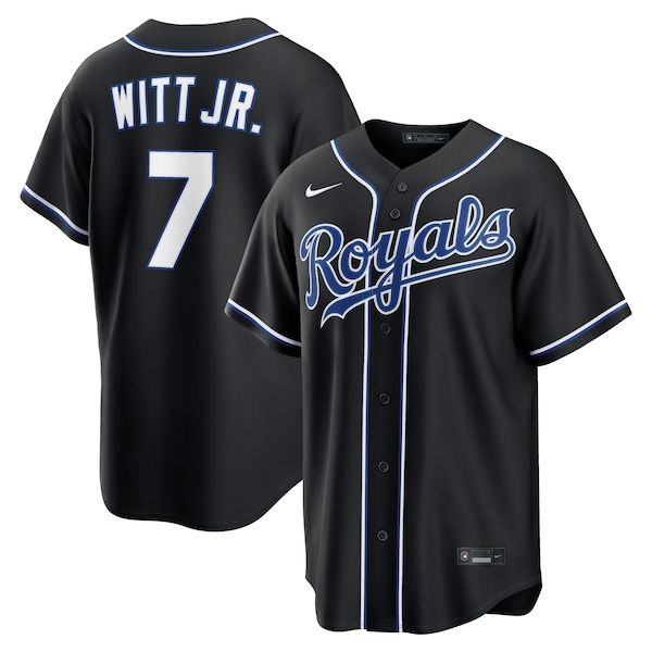 Nike Bobby Witt Jr. Kansas City Royals Fashion Replica Black Out Jersey