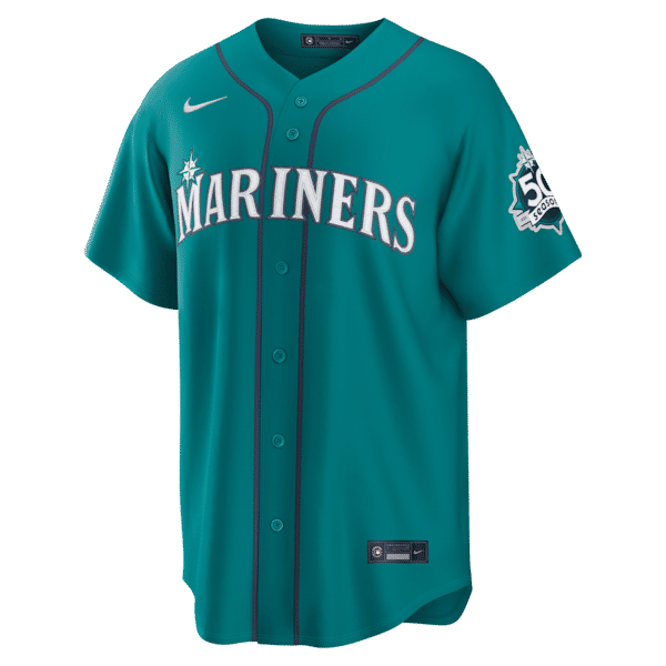 Nike Cal Raleigh Seattle Mariners Alternate 50th Season Patch Stadium Jersey Teal