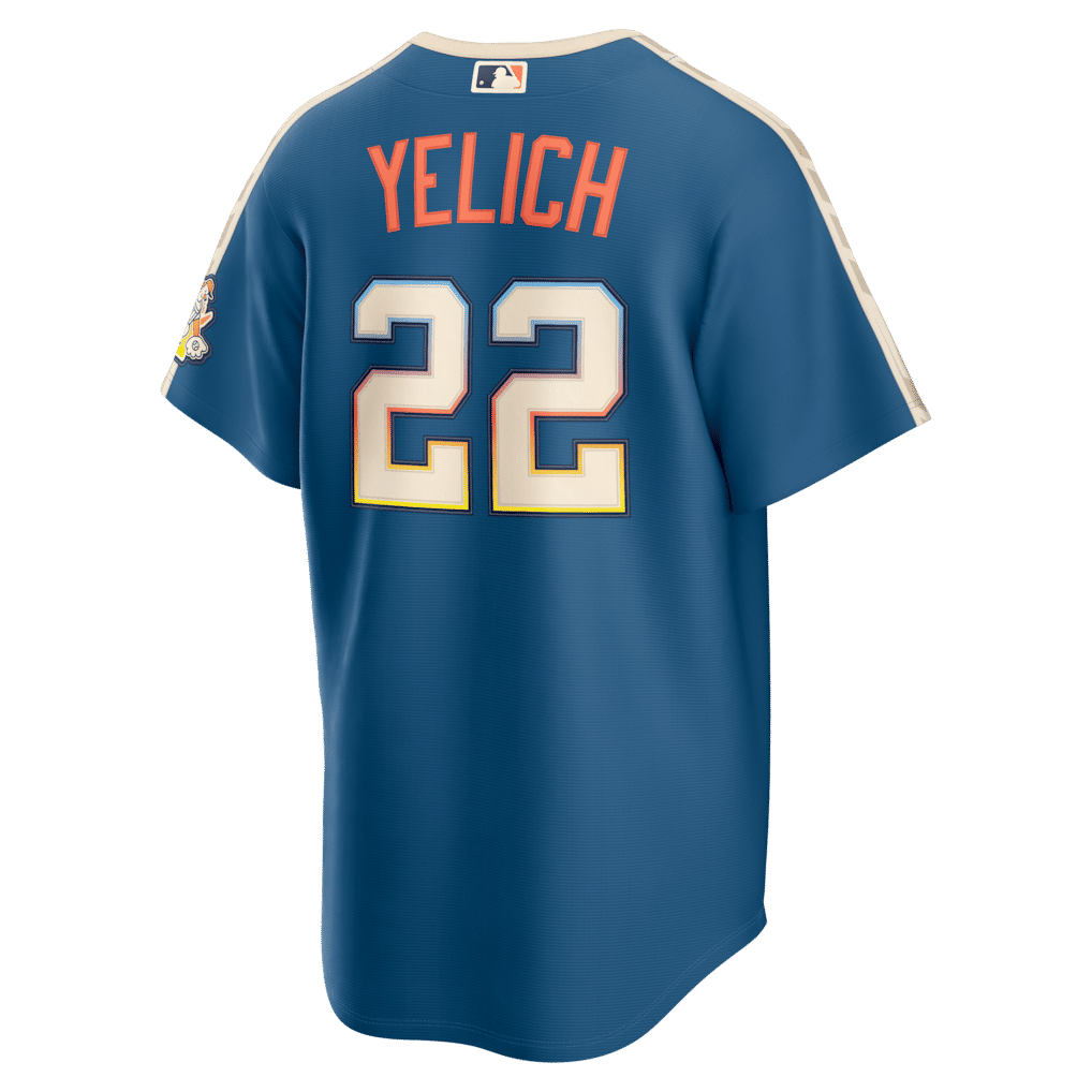 Nike Christian Yelich Milwaukee Brewers 2026 City Connect Stadium Jersey Mineral Blue
