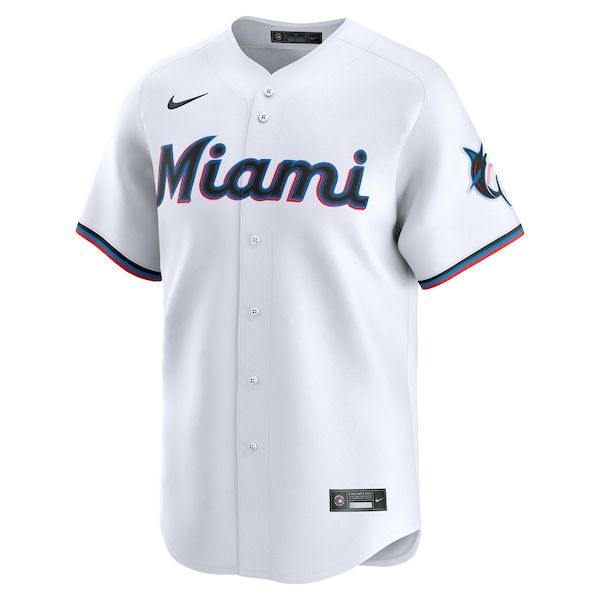 Nike Miami Marlins Home Limited Custom Jersey White