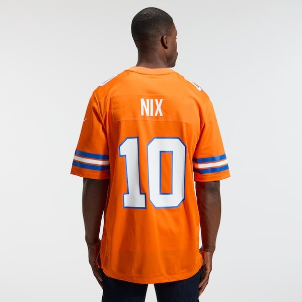 Nike Bo Nix Denver Broncos Mile High Collection 1977 Throwback Game Jersey Orange