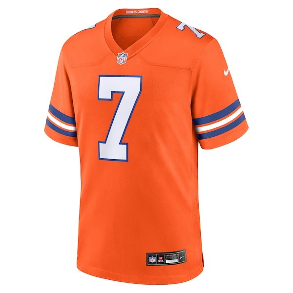 Nike John Elway Denver Broncos Mile High Collection 1977 Throwback Retired Player Game Jersey Orange