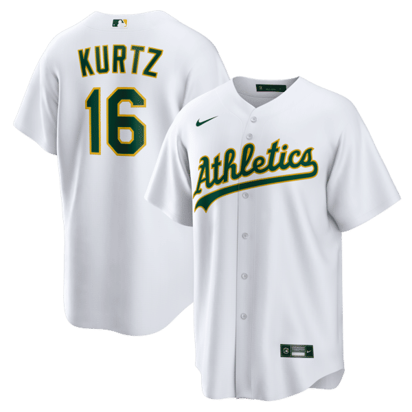 Nike Nick Kurtz Athletics Home Replica Player Jersey White