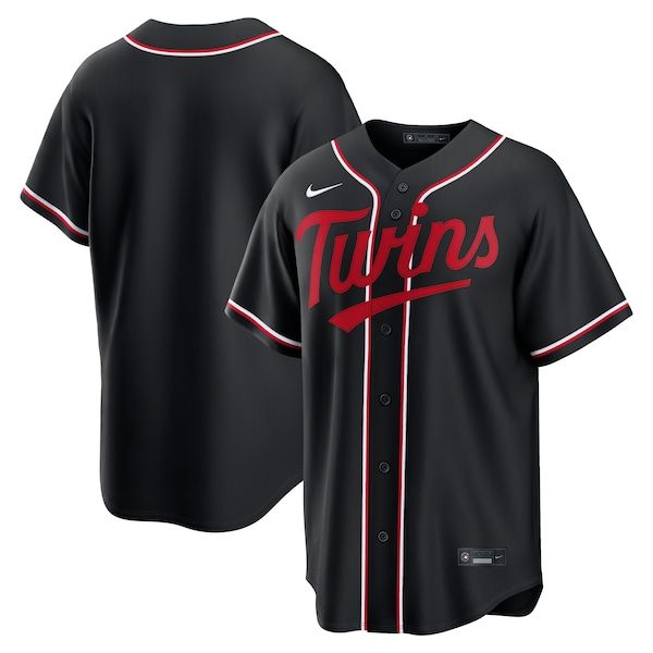 Nike Minnesota Twins Fashion Replica Black Out Jersey