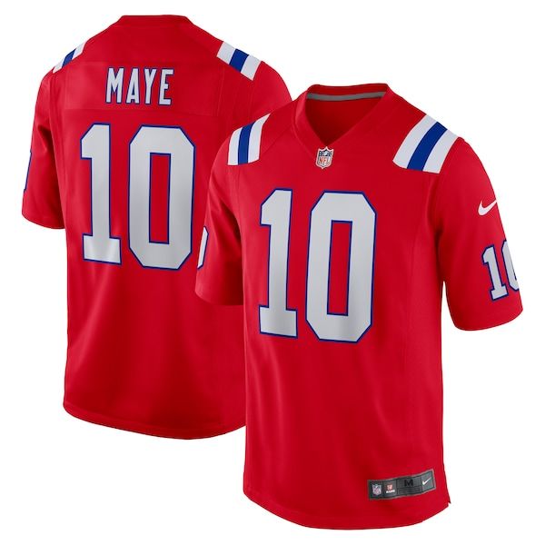 Nike Drake Maye New England Patriots Game Jersey Red
