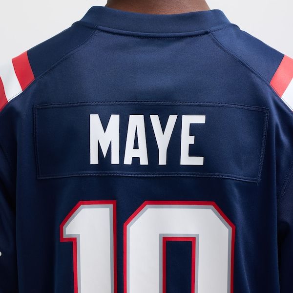 Nike Drake Maye New England Patriots Game Jersey Navy