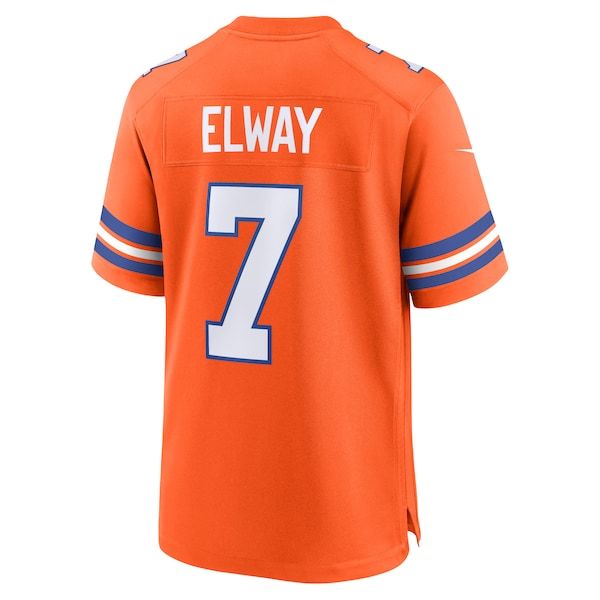 Nike John Elway Denver Broncos Mile High Collection 1977 Throwback Retired Player Game Jersey Orange