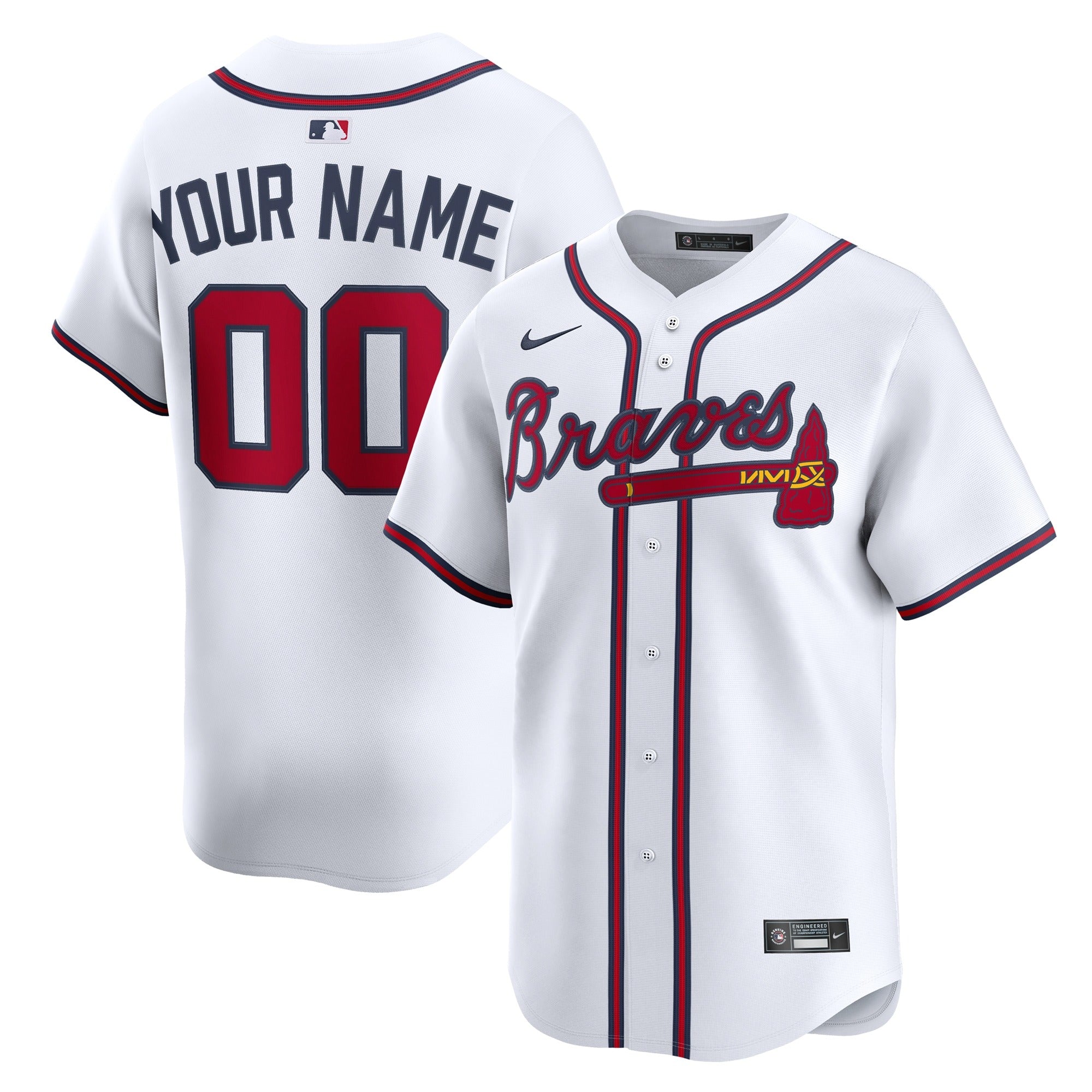 Nike Atlanta Braves Alternate Limited Custom Jersey Red