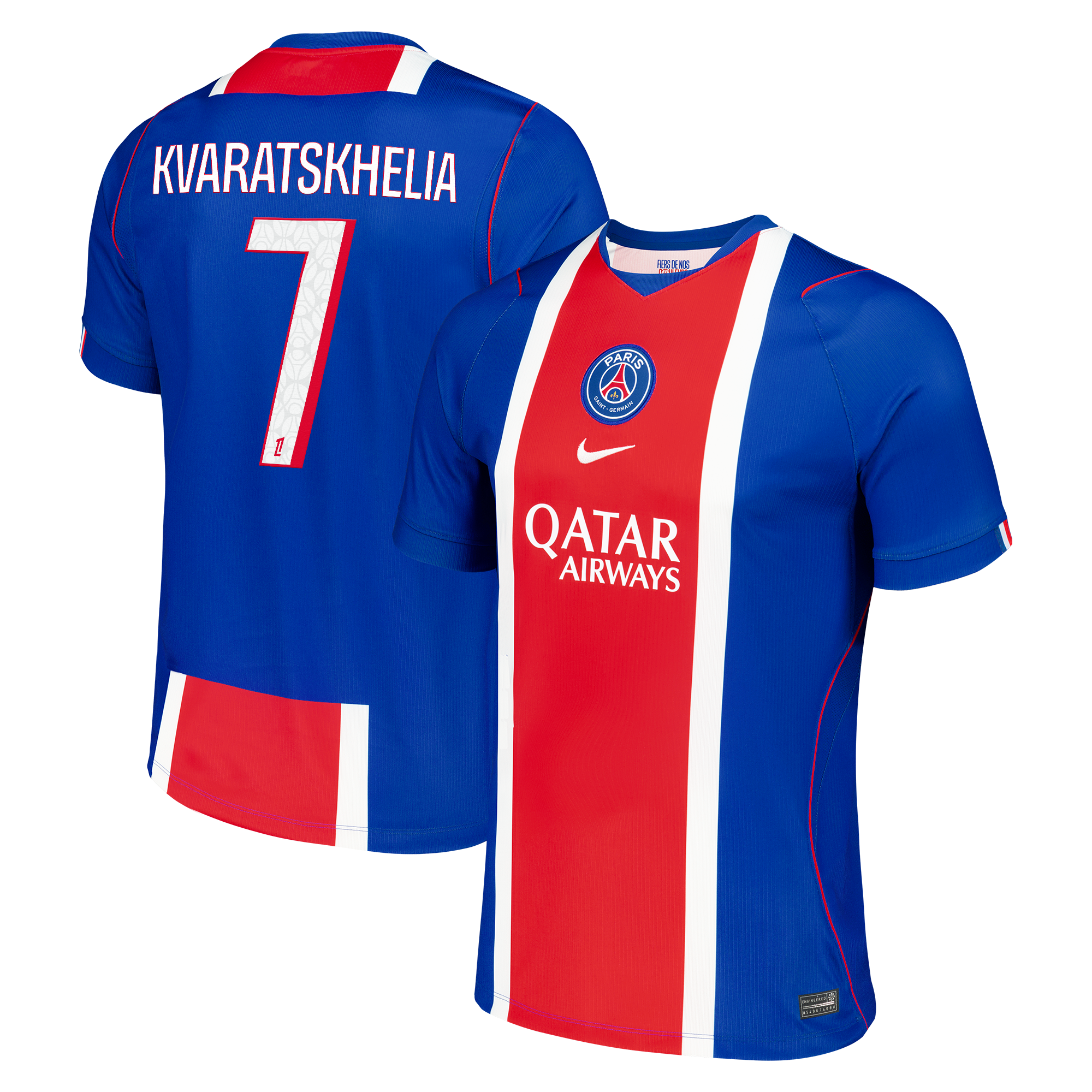 Official Khvicha Kvaratskhelia Paris Saint-Germain Nike 2026/27 Home Stadium Replica Jersey - Blue