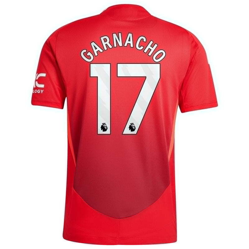 Manchester United adidas Home Shirt 2024-25 with Garnacho 17 printing Jersey - Red