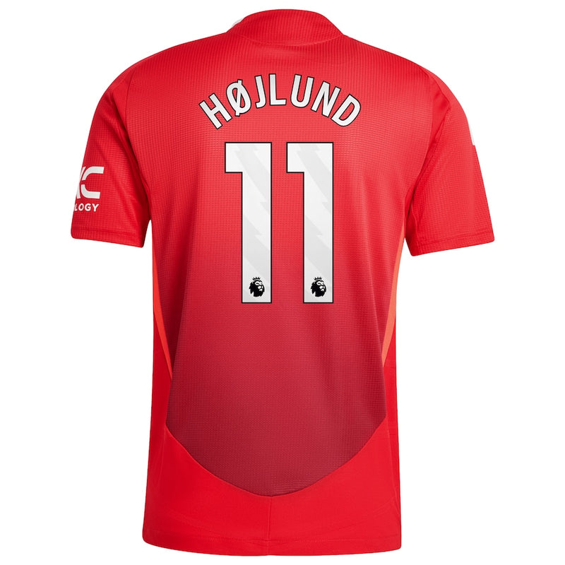 Manchester United adidas Home Shirt 2024-25 with Højlund 11 printing Jersey - Red