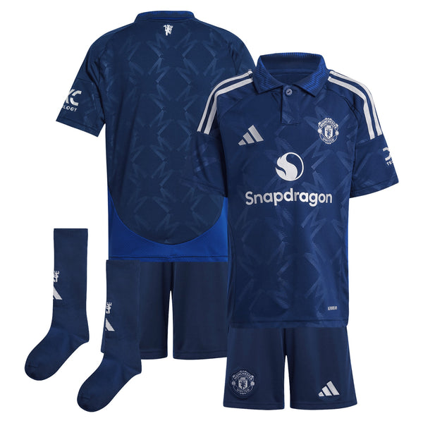 Manchester United adidas Away Minikit 2024-25 Custom Jersey - Blue