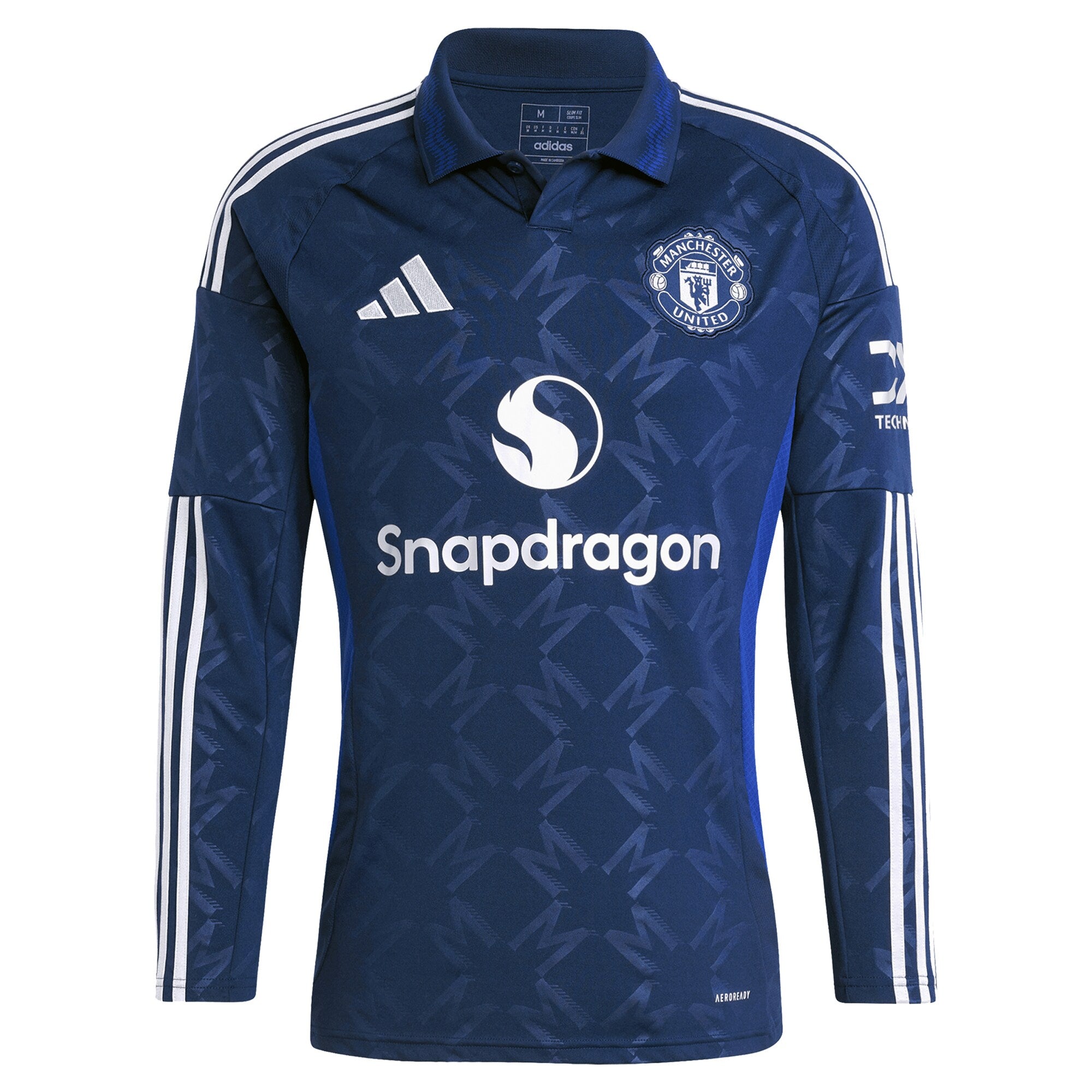 Manchester United adidas Away Shirt 2024-25 - Long Sleeve Custom Jersey - Blue