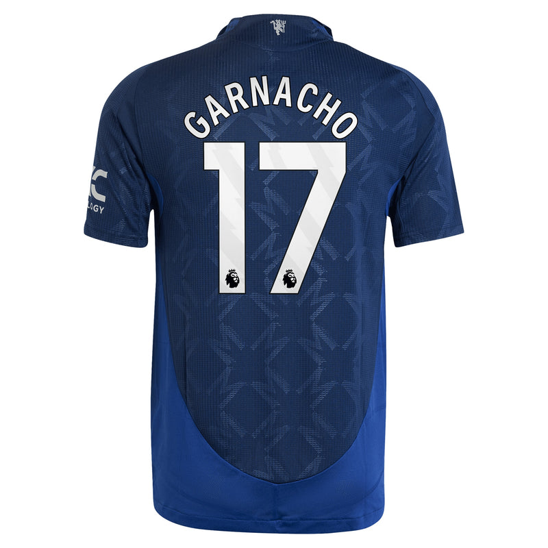 Manchester United EPL adidas Away Shirt 2024-25 with Garnacho 17 printing Jersey - Blue