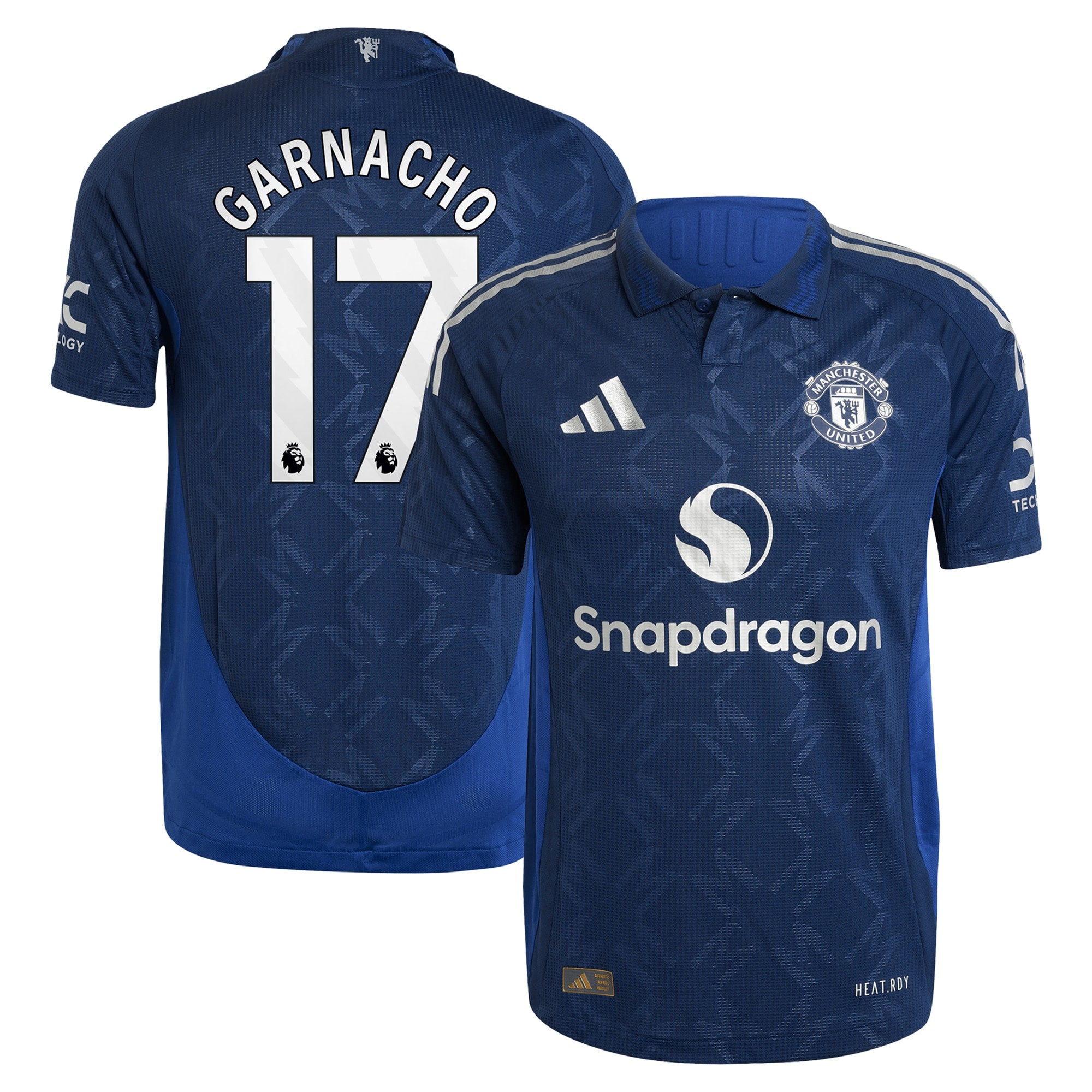 Manchester United EPL adidas Away Shirt 2024-25 with Garnacho 17 printing Jersey - Blue