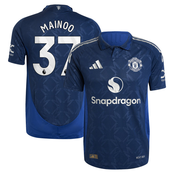 Manchester United EPL adidas Away Shirt 2024-25 with Mainoo 37 printing Jersey - Blue