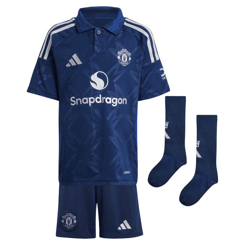 Manchester United EPL adidas Away Mini Kit 2024-25 with B.Fernandes 8 printing Jersey - Blue