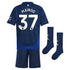 Manchester United EPL adidas Away Mini Kit 2024-25 with Mainoo 37 printing Jersey - Blue