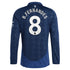 Manchester United EPL adidas Away Shirt 2024-25 - Long sleeve with B.Fernandes 8 printing Jersey - Blue