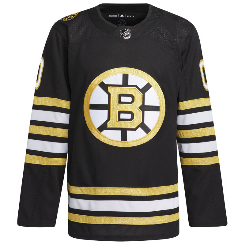 Boston Bruins adidas 100th Anniversary Primegreen Custom Jersey - Black