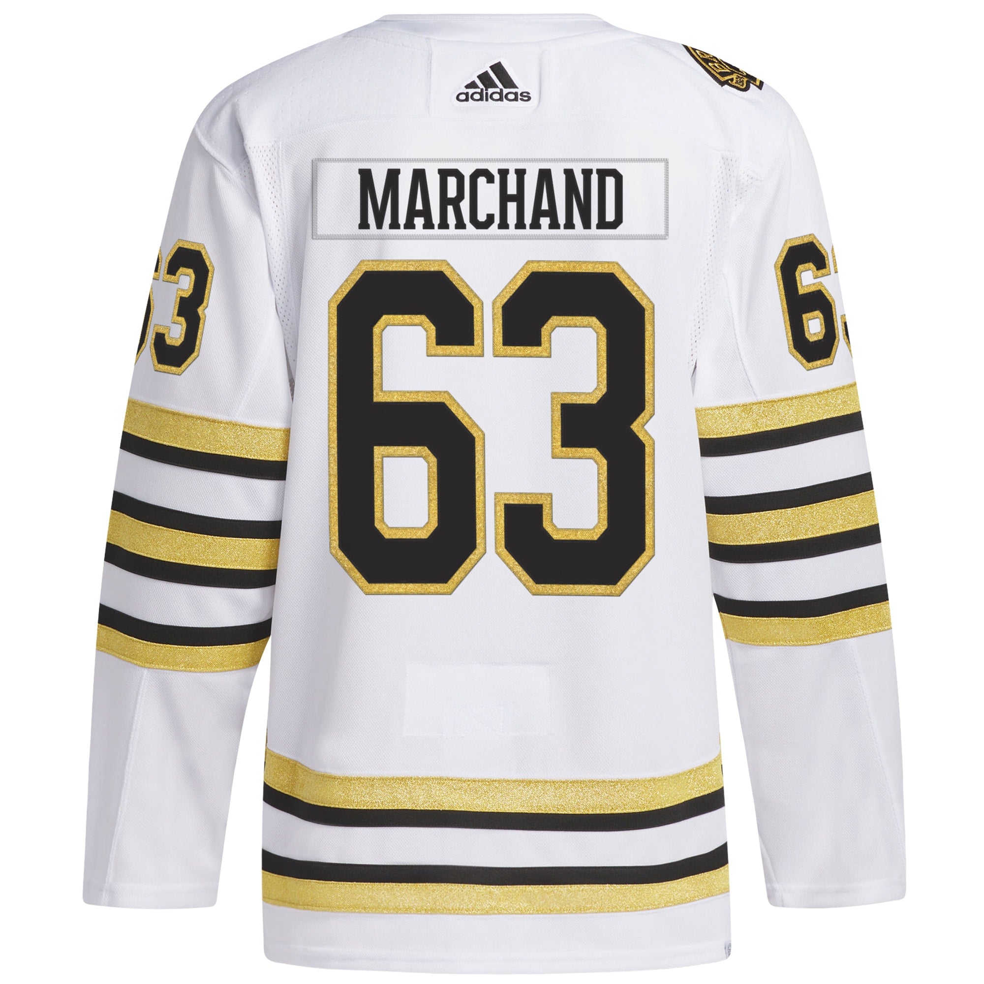 Brad Marchand Boston Bruins adidas Primegreen 100th Anniversary Player Jersey - White