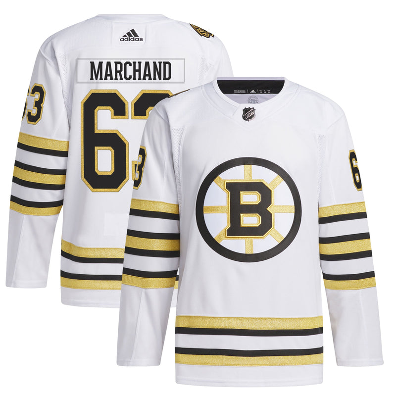 Brad Marchand Boston Bruins adidas Primegreen 100th Anniversary Player Jersey - White