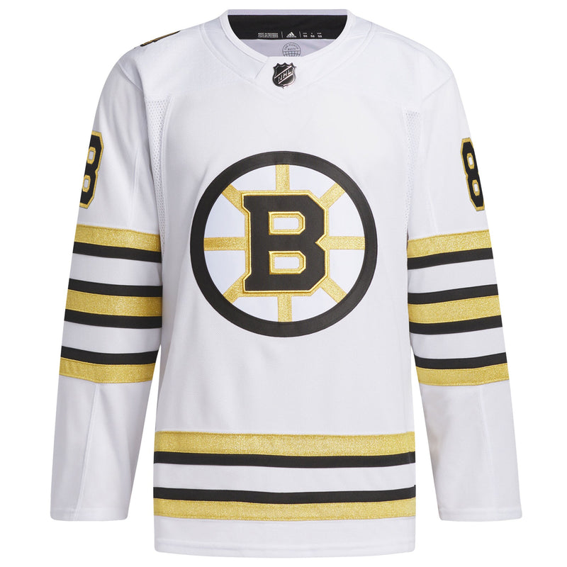 David Pastrnak Boston Bruins adidas Primegreen 100th Anniversary  Player Jersey - White