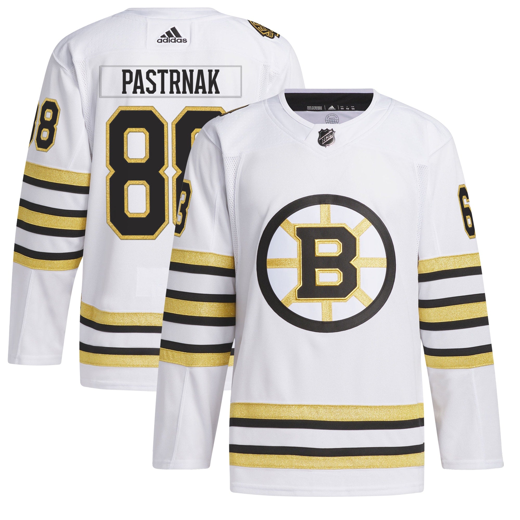 David Pastrnak Boston Bruins adidas Primegreen 100th Anniversary  Player Jersey - White