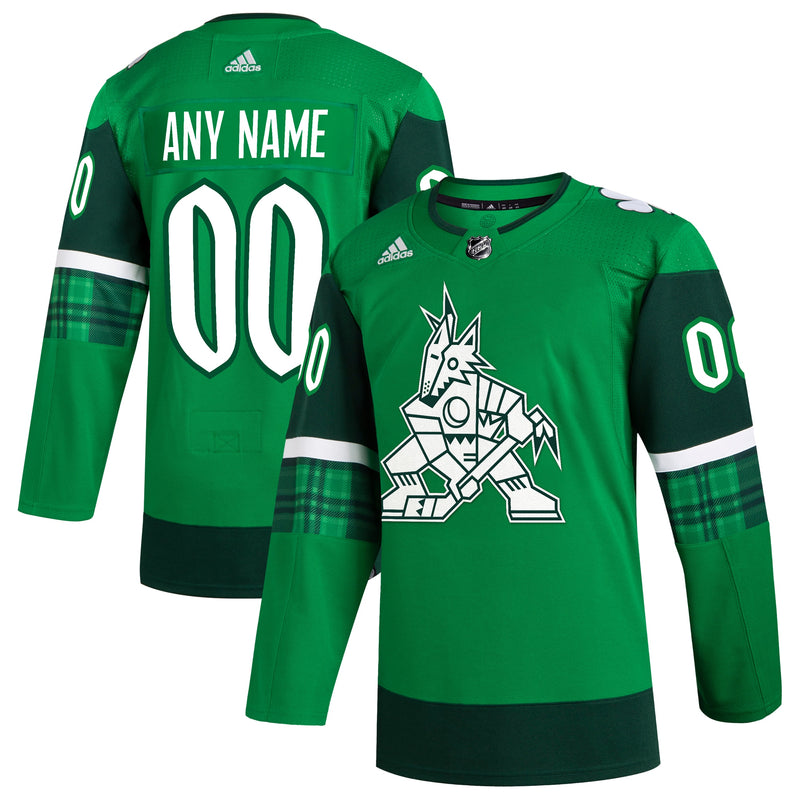 Arizona Coyotes adidas St. Patrick's Day Custom Jersey - Kelly Green