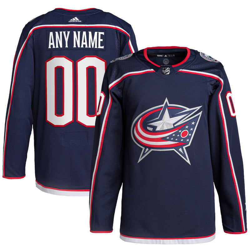 Columbus Blue Jackets adidas Home Primegreen Custom Jersey - Navy