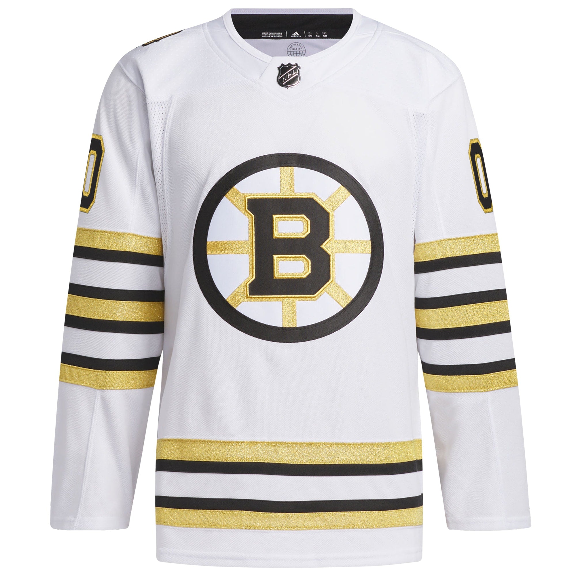 Boston Bruins adidas 100th Anniversary Primegreen Custom Jersey - White